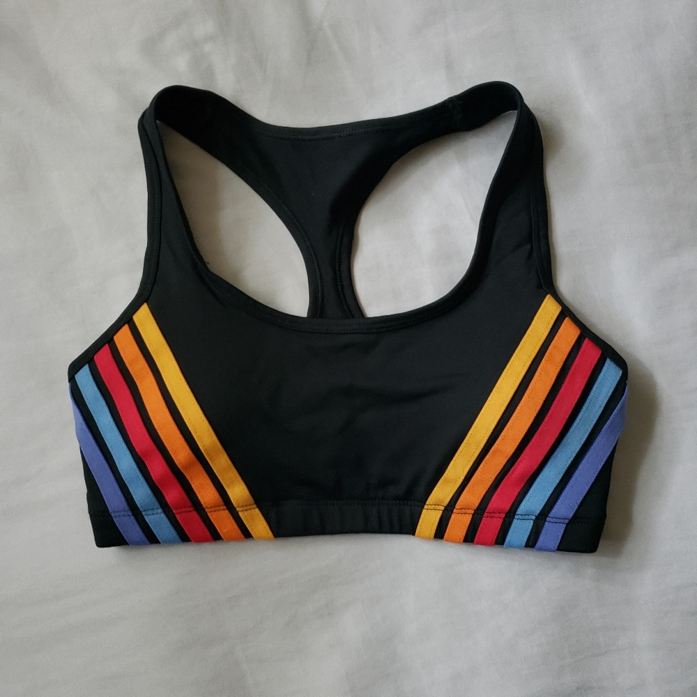 Forever 21 Rainbow Racerback Sports Bra Size Small